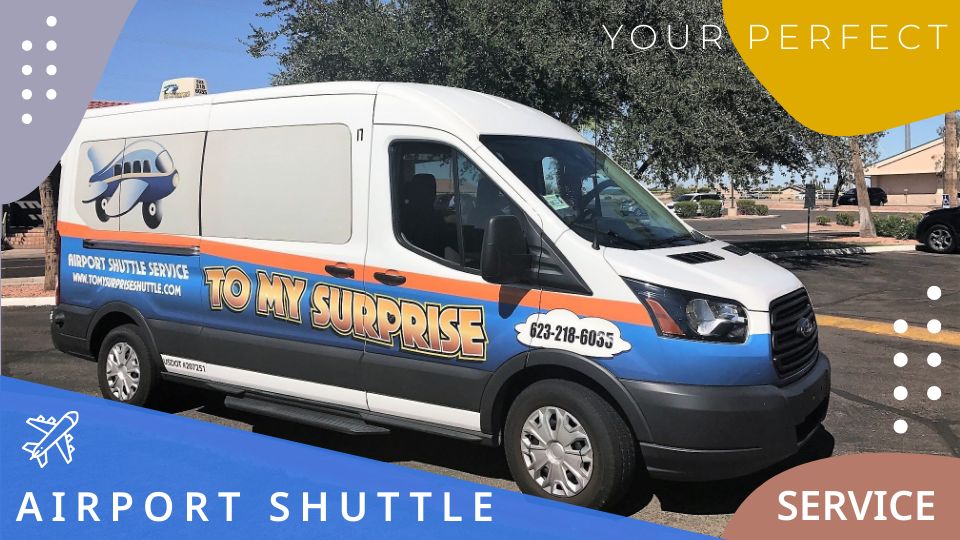 Book Shuttle to Phoenix Sky Harbor Airport from Surprise, Sun City, Sun City West, El Mirage, Youngtown and Waddell, Wittman